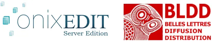 ONIXEDIT Server edition logo next to Belle Lettres Diffusion Distribution logo